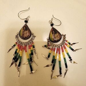 EUC barely worn vintage Bob Marley Earrings Boho
